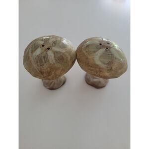 Vintage UCTCI Japan Redware Mushroom Salt & Pepper Shakers 2.5” Kitsch Groovy
